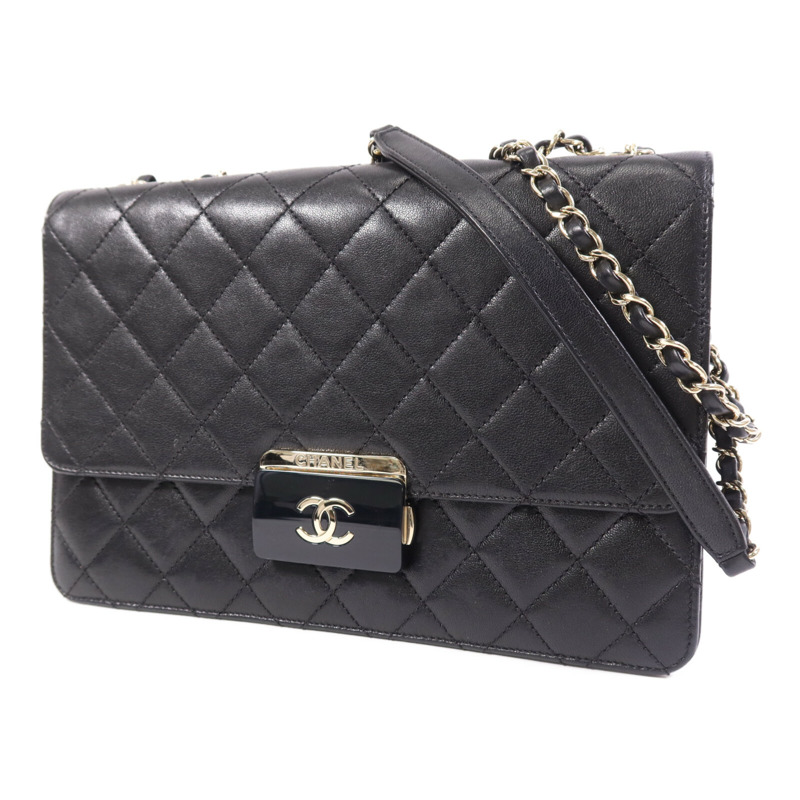 CHANEL 牛皮皮革Chain Shoulder Bag金扣鏈帶肩背袋-2