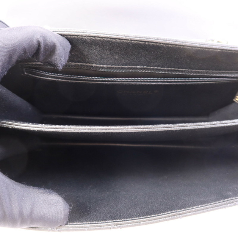 CHANEL 牛皮皮革Chain Shoulder Bag金扣鏈帶肩背袋-4