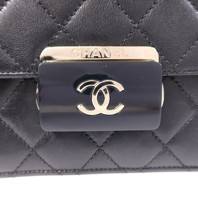CHANEL 牛皮皮革Chain Shoulder Bag金扣鏈帶肩背袋-6
