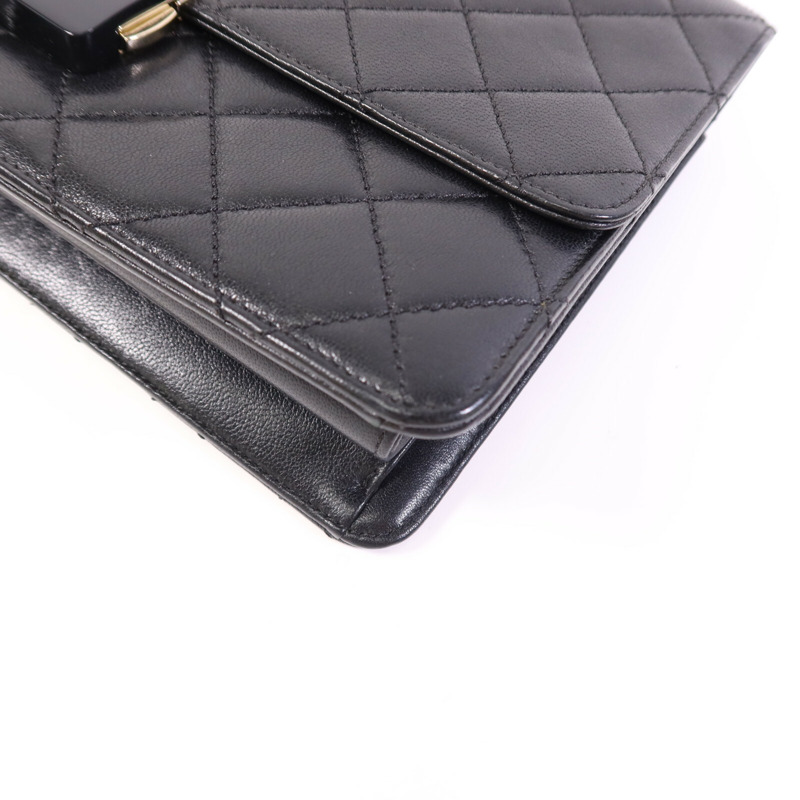 CHANEL 牛皮皮革Chain Shoulder Bag金扣鏈帶肩背袋-10