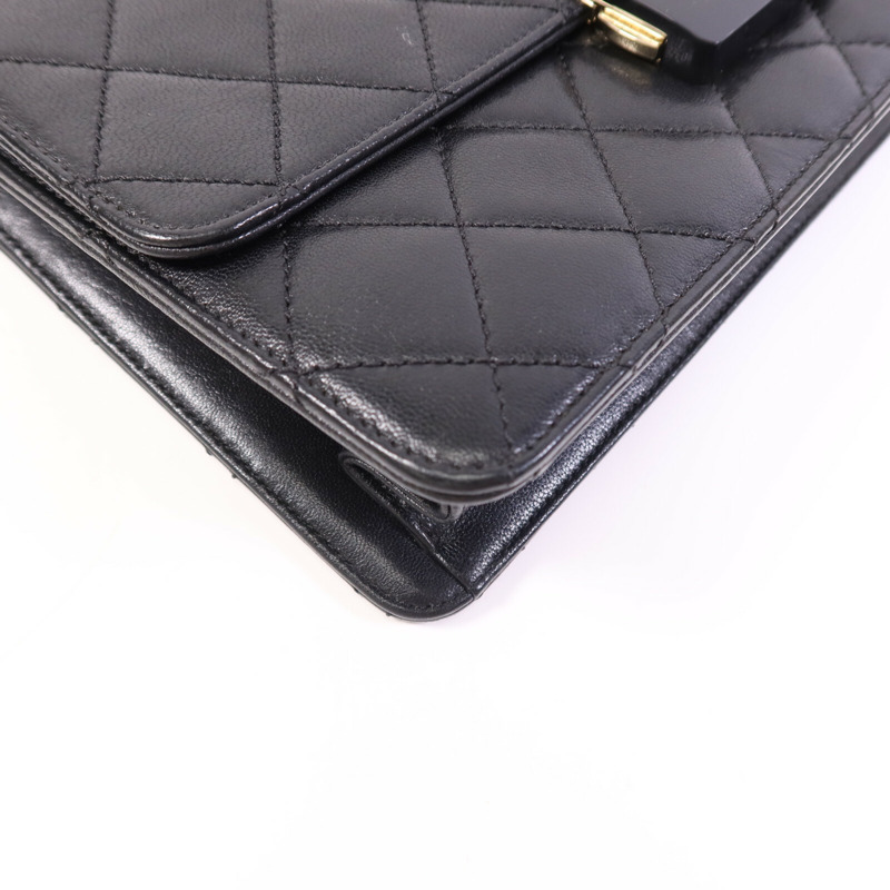 CHANEL 牛皮皮革Chain Shoulder Bag金扣鏈帶肩背袋-11