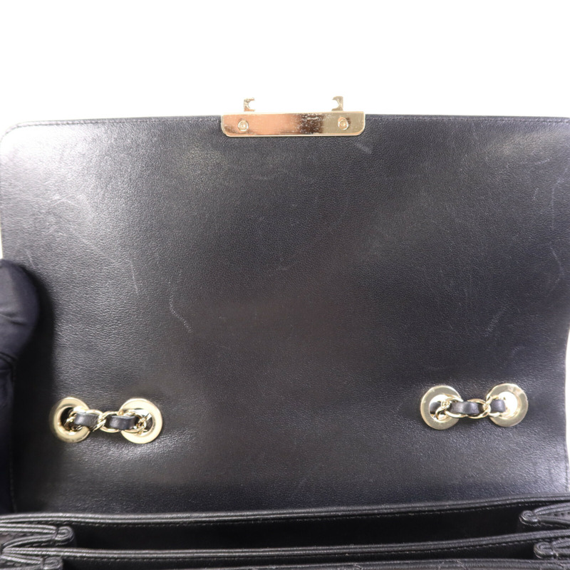 CHANEL 牛皮皮革Chain Shoulder Bag金扣鏈帶肩背袋-14