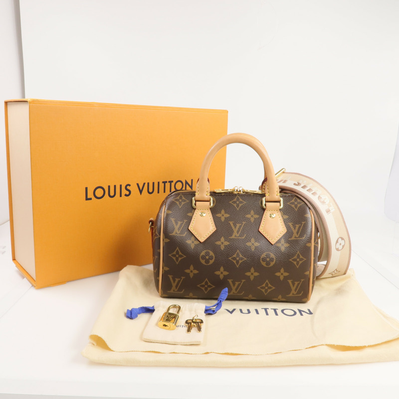 LOUIS VUITTON Monogram Speedy Bandouliere 20金扣手挽肩背兩用袋-7