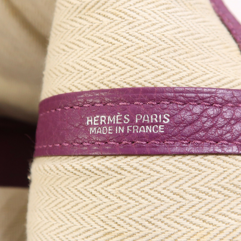 HERMES Negonda皮革GardenParty PM銀扣手挽袋Anemone-5