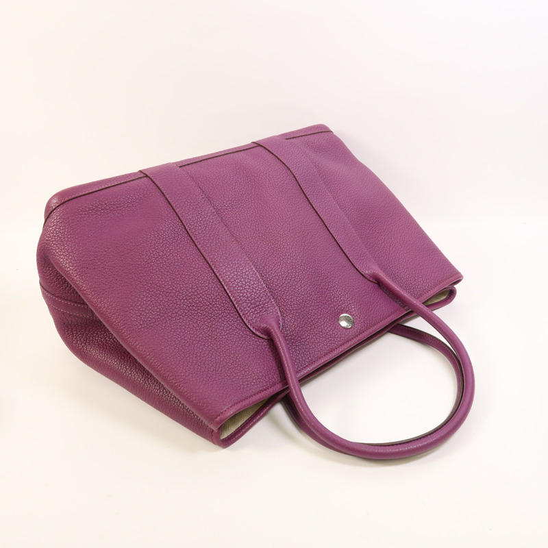 HERMES Negonda皮革GardenParty PM銀扣手挽袋Anemone-7