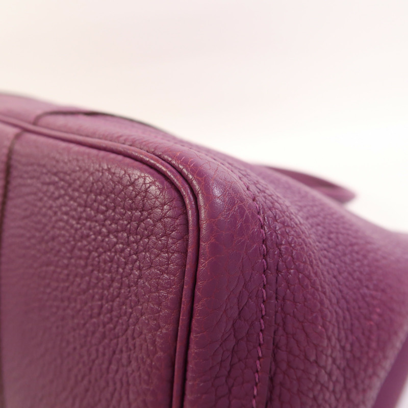 HERMES Negonda皮革GardenParty PM銀扣手挽袋Anemone-10