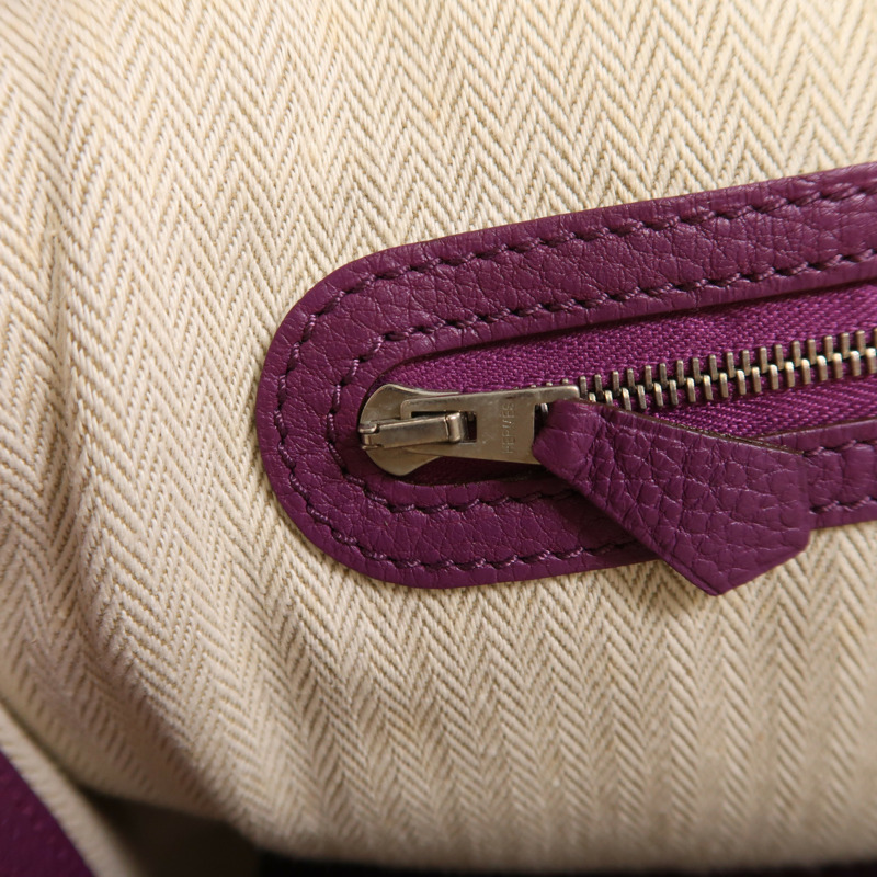 HERMES Negonda皮革GardenParty PM銀扣手挽袋Anemone-15