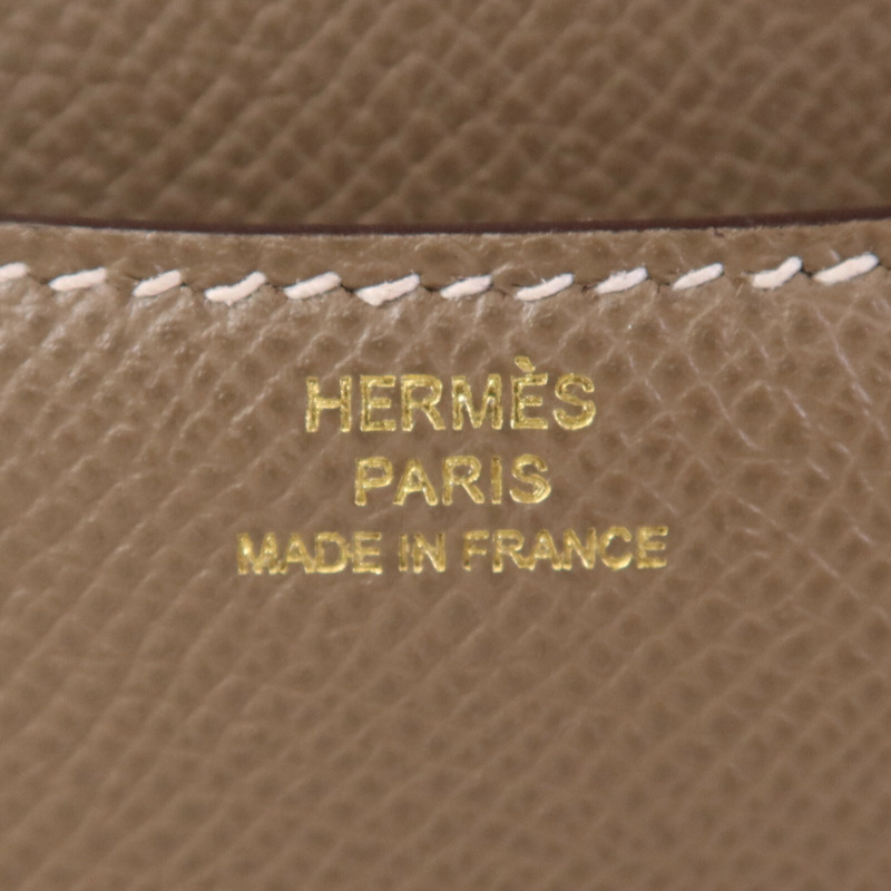 HERMES Epsom皮革Constance Mini金扣手挽肩背兩用袋Etoupe-5