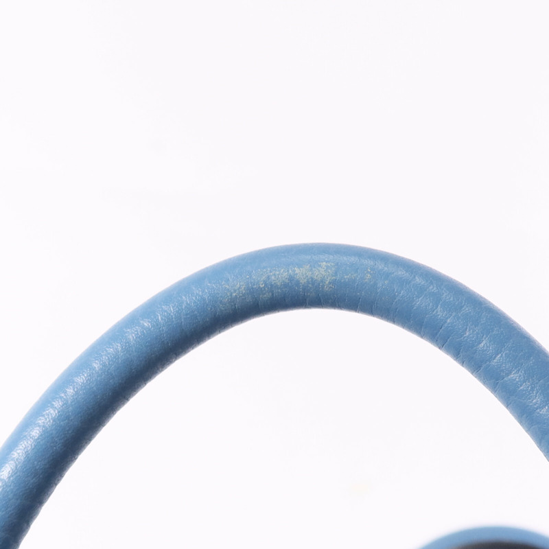 HERMES Clemence皮革Lindy 30銀扣手挽肩背兩用袋Bleu Jean-16