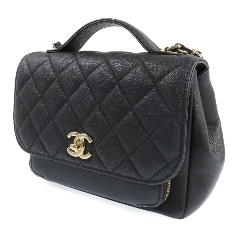 CHANEL 牛皮皮革Business Affinity Medium金扣手挽肩背兩用袋-1