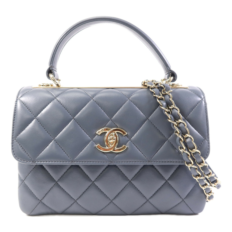 CHANEL 羊皮皮革Trendy CC金扣手挽肩背兩用袋-0