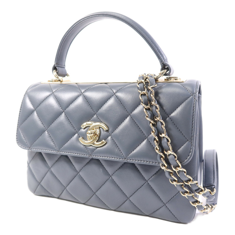 CHANEL 羊皮皮革Trendy CC金扣手挽肩背兩用袋-2