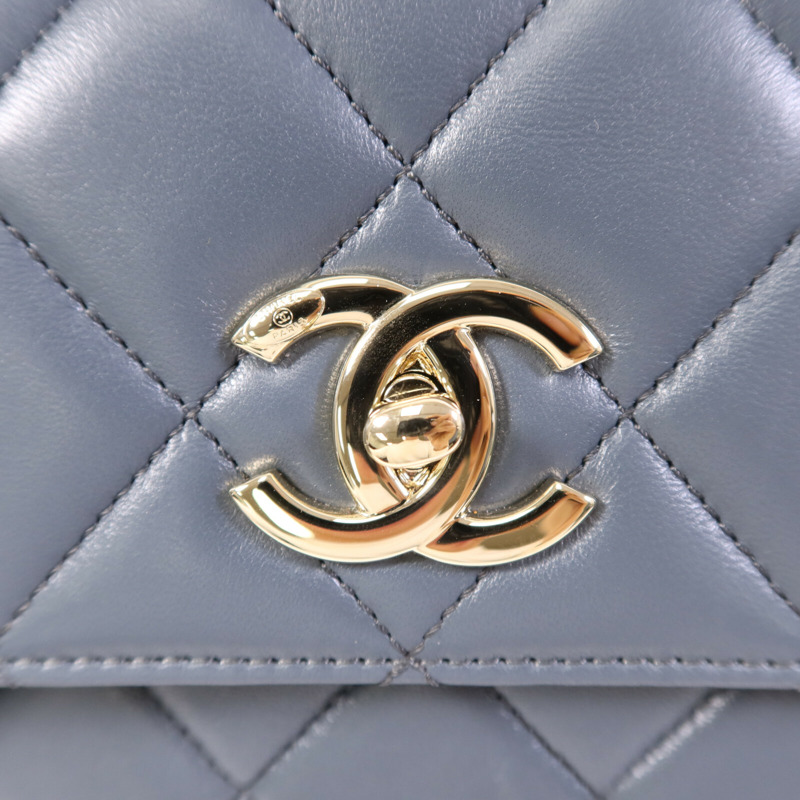 CHANEL 羊皮皮革Trendy CC金扣手挽肩背兩用袋-8