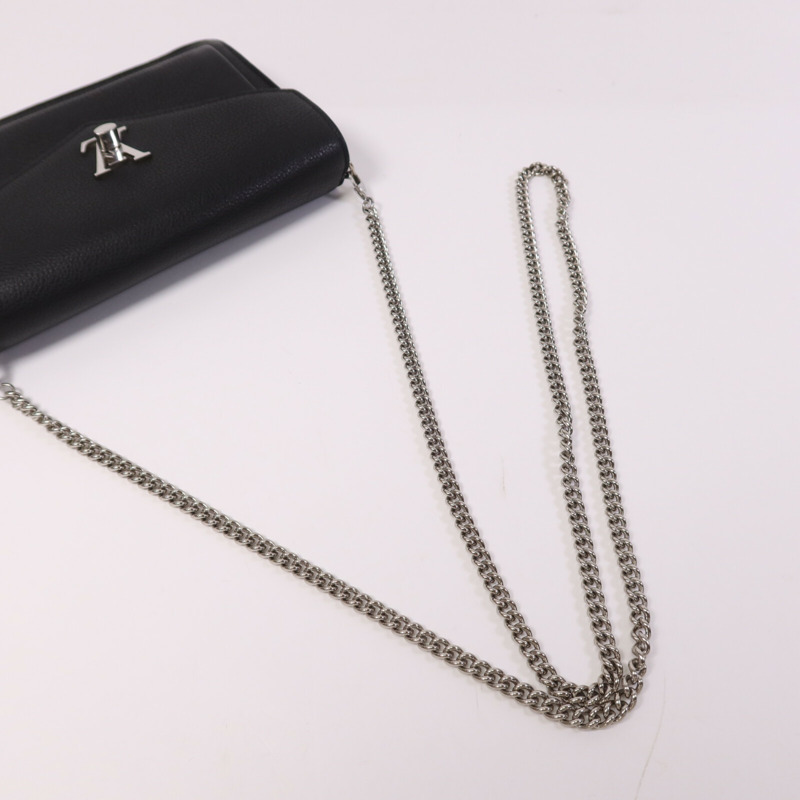 LOUIS VUITTON 牛皮皮革Mylockme銀扣鏈帶肩背袋-8