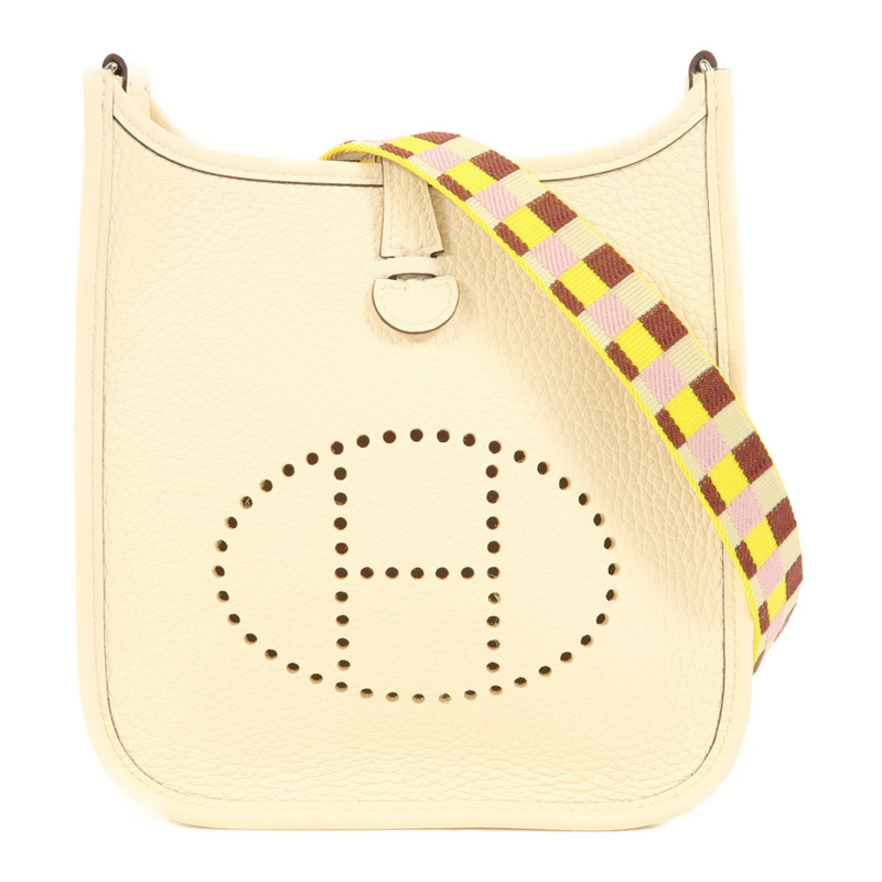 HERMES Clemence皮革Evelyne TPM銀扣手挽肩背兩用袋Nata-0