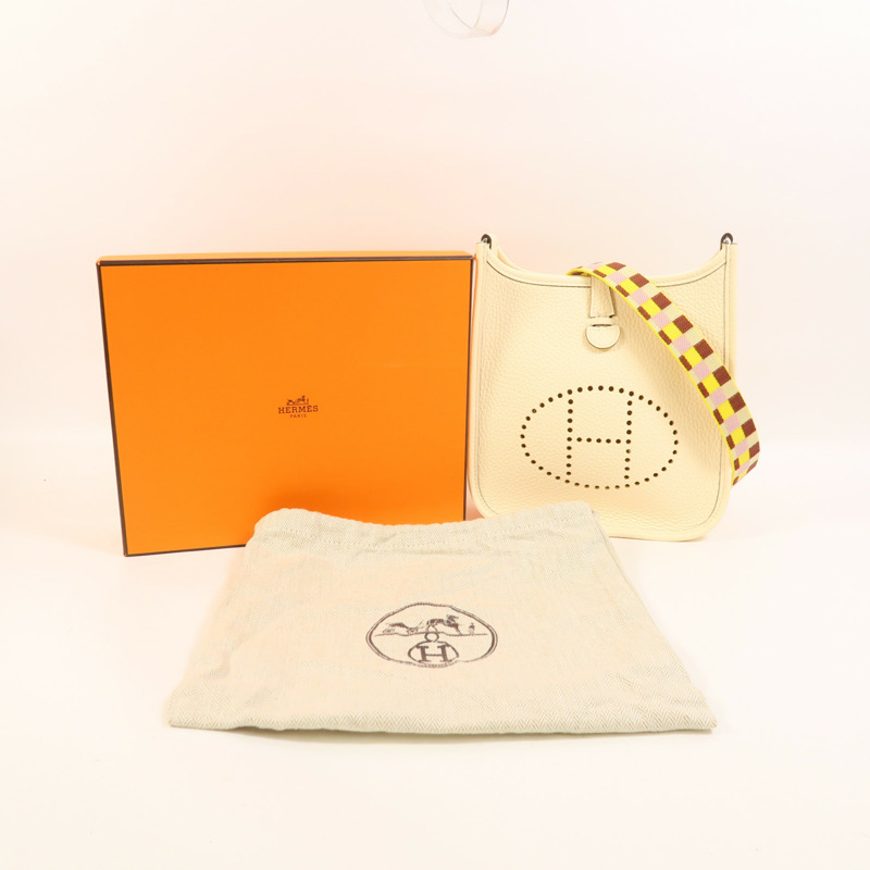 HERMES Clemence皮革Evelyne TPM銀扣手挽肩背兩用袋Nata-8