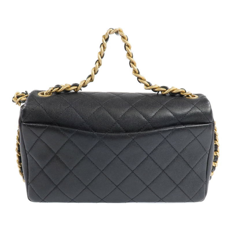 CHANEL 牛皮皮革2 Way Shoulder金扣手挽肩背兩用袋-2