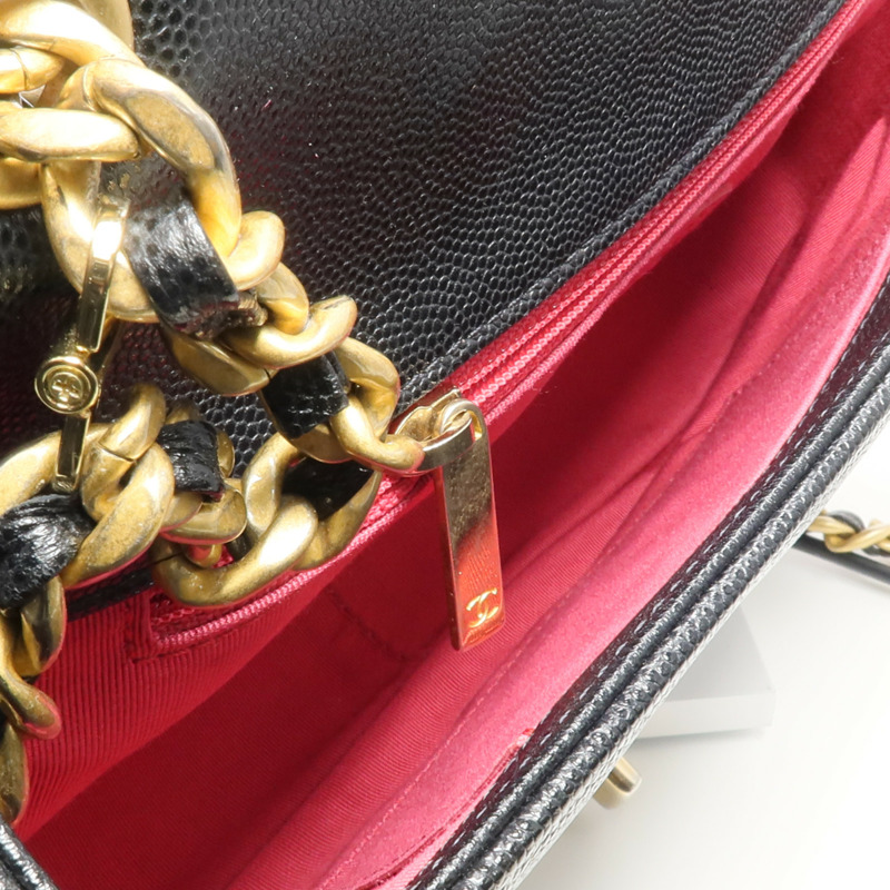 CHANEL 牛皮皮革2 Way Shoulder金扣手挽肩背兩用袋-4