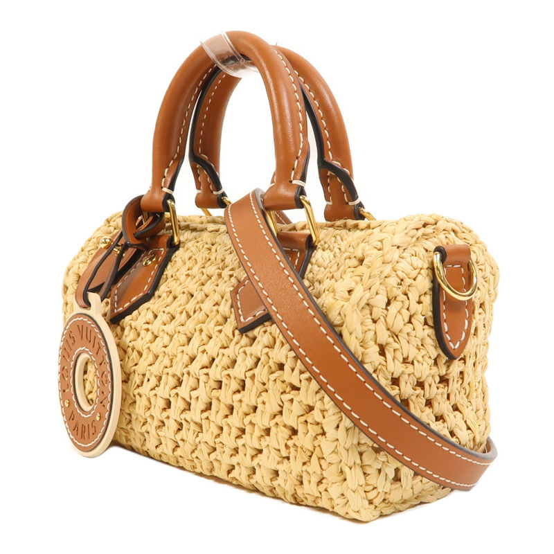 LOUIS VUITTON Raffia Nano Speedy金扣手挽肩背兩用袋-2