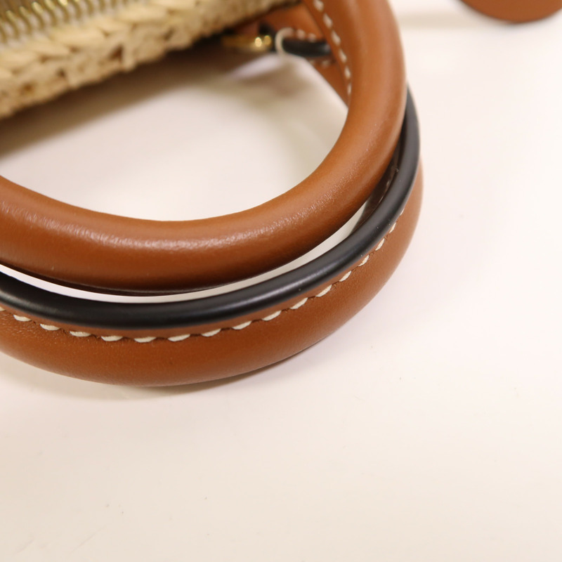 LOUIS VUITTON Raffia Nano Speedy金扣手挽肩背兩用袋-13