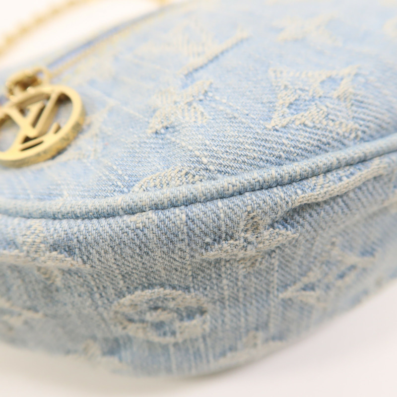 LOUIS VUITTON Monogram Denim Loop金扣手挽肩背兩用袋-9