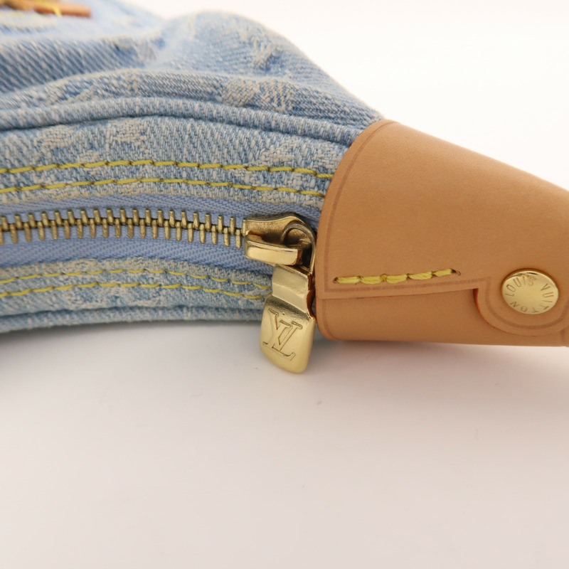 LOUIS VUITTON Monogram Denim Loop金扣手挽肩背兩用袋-14