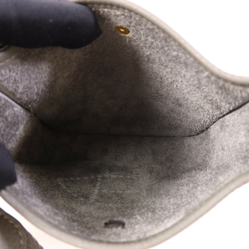 HERMES Clemence皮革Evelyne TPM金扣肩背袋Gris Meyer-4