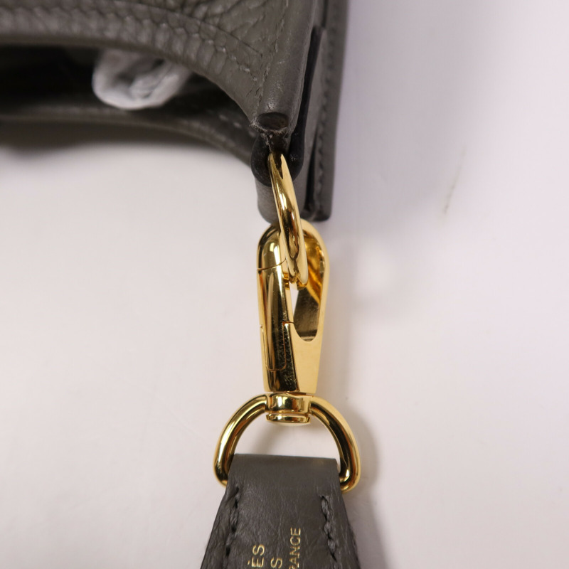 HERMES Clemence皮革Evelyne TPM金扣肩背袋Gris Meyer-6