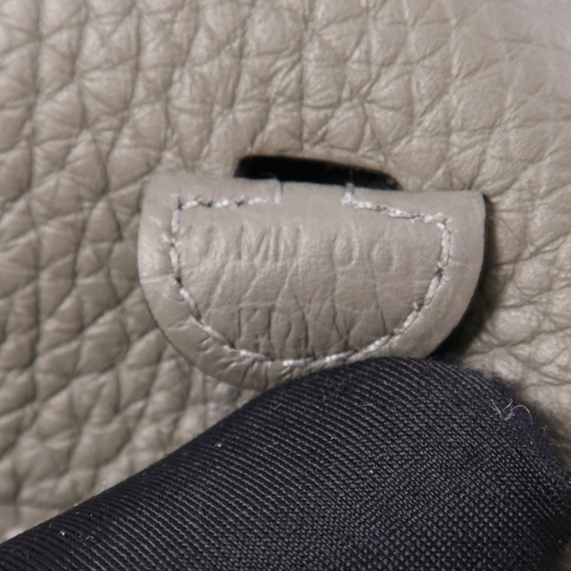HERMES Clemence皮革Evelyne TPM金扣肩背袋Gris Meyer-7