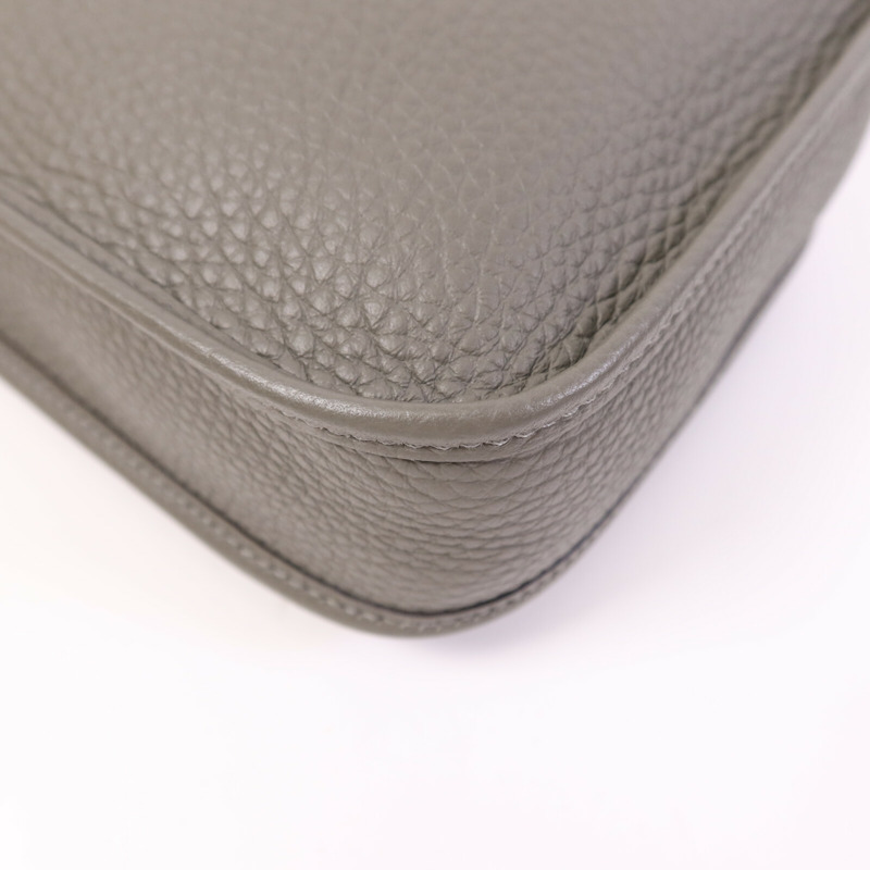 HERMES Clemence皮革Evelyne TPM金扣肩背袋Gris Meyer-13