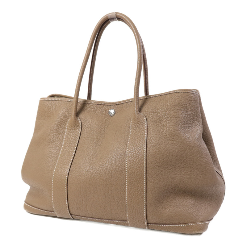 HERMES Clemence皮革Garden Party PM銀扣手挽袋-2