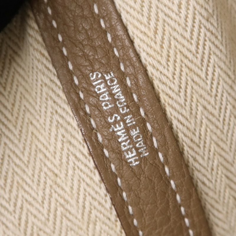 HERMES Clemence皮革Garden Party PM銀扣手挽袋-5