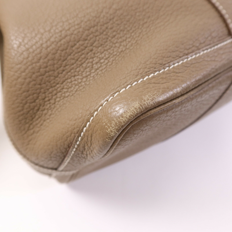 HERMES Clemence皮革Garden Party PM銀扣手挽袋-10