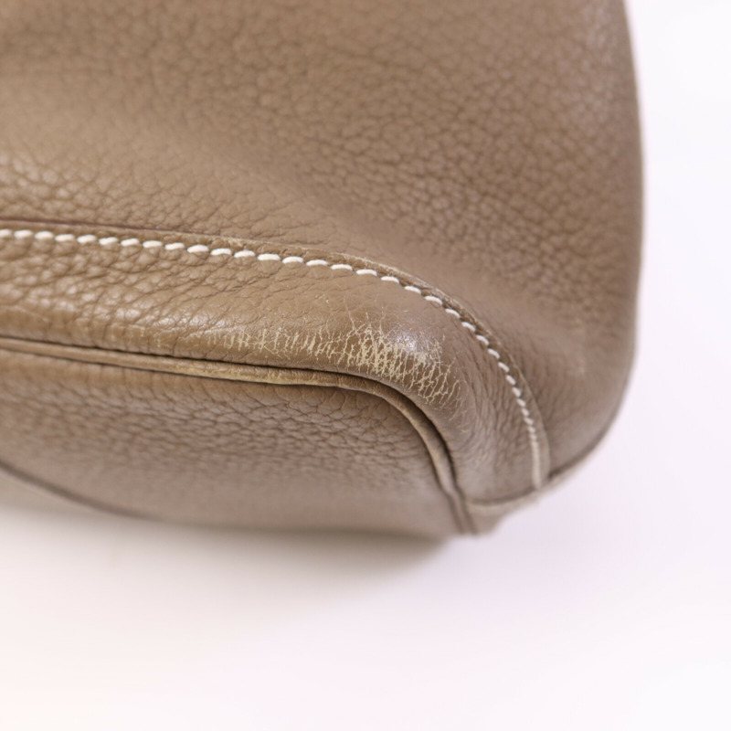 HERMES Clemence皮革Garden Party PM銀扣手挽袋-11