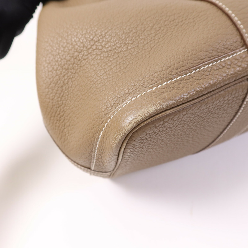 HERMES Clemence皮革Garden Party PM銀扣手挽袋-12