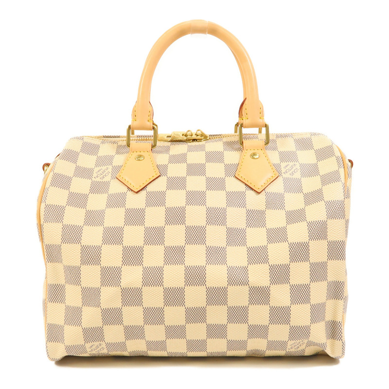 LOUIS VUITTON Damier Azur Speedy Bandouliere 25金扣手挽肩背兩用袋-1