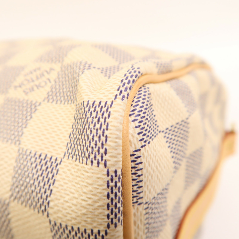 LOUIS VUITTON Damier Azur Speedy Bandouliere 25金扣手挽肩背兩用袋-11