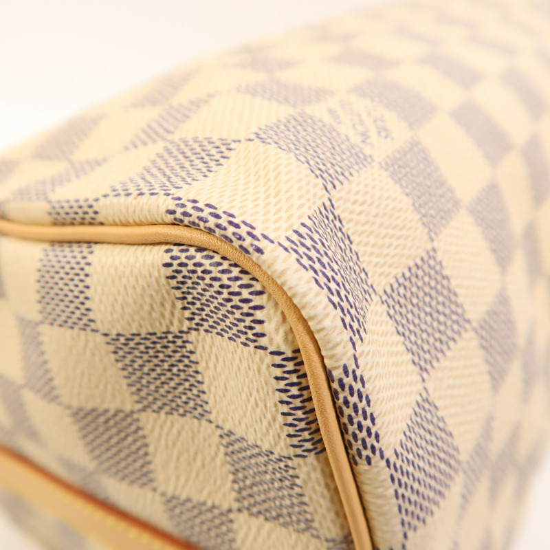 LOUIS VUITTON Damier Azur Speedy Bandouliere 25金扣手挽肩背兩用袋-12
