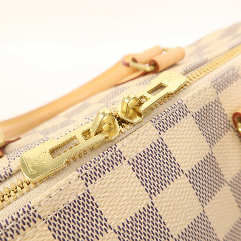 LOUIS VUITTON Damier Azur Speedy Bandouliere 25金扣手挽肩背兩用袋-16