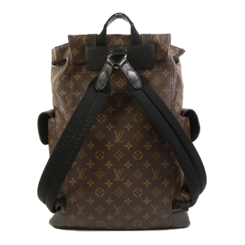 LOUIS VUITTON Monogram Macassar Christopher MM銀扣背包-1