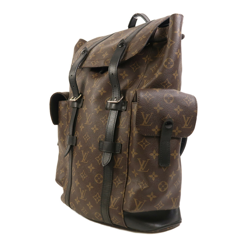 LOUIS VUITTON Monogram Macassar Christopher MM銀扣背包-2