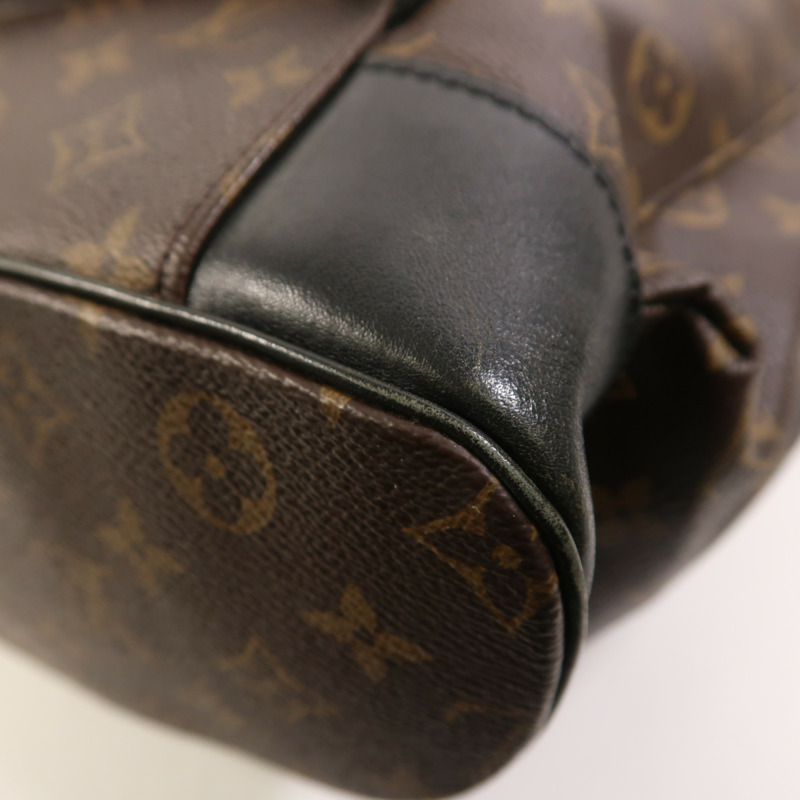 LOUIS VUITTON Monogram Macassar Christopher MM銀扣背包-10