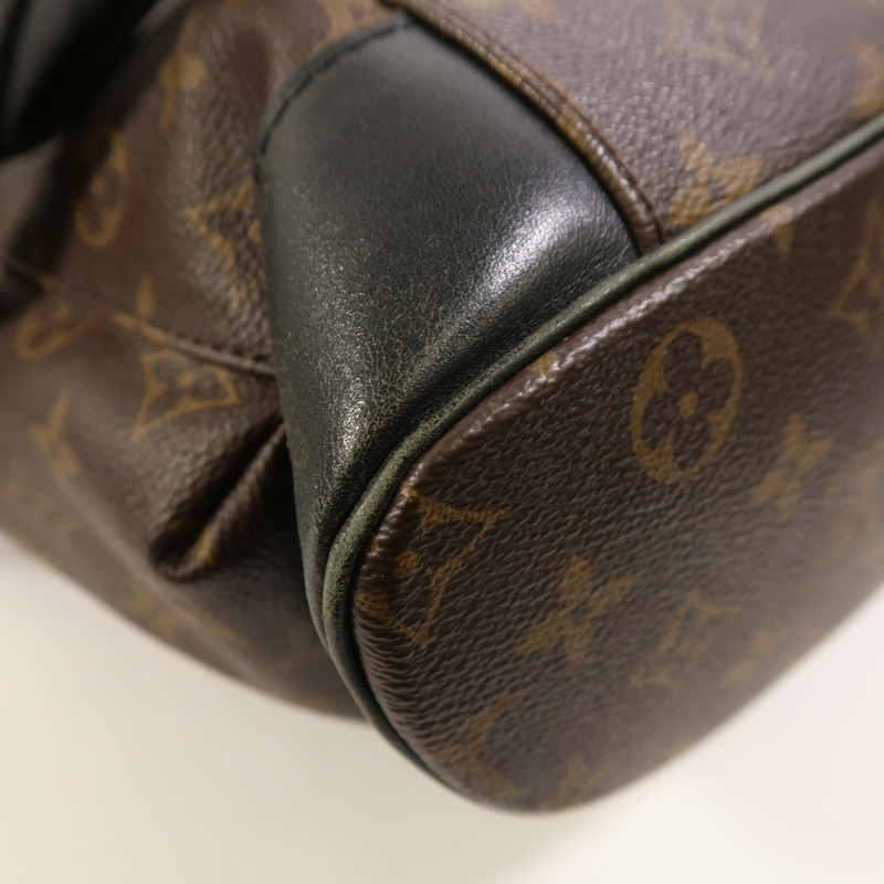 LOUIS VUITTON Monogram Macassar Christopher MM銀扣背包-11