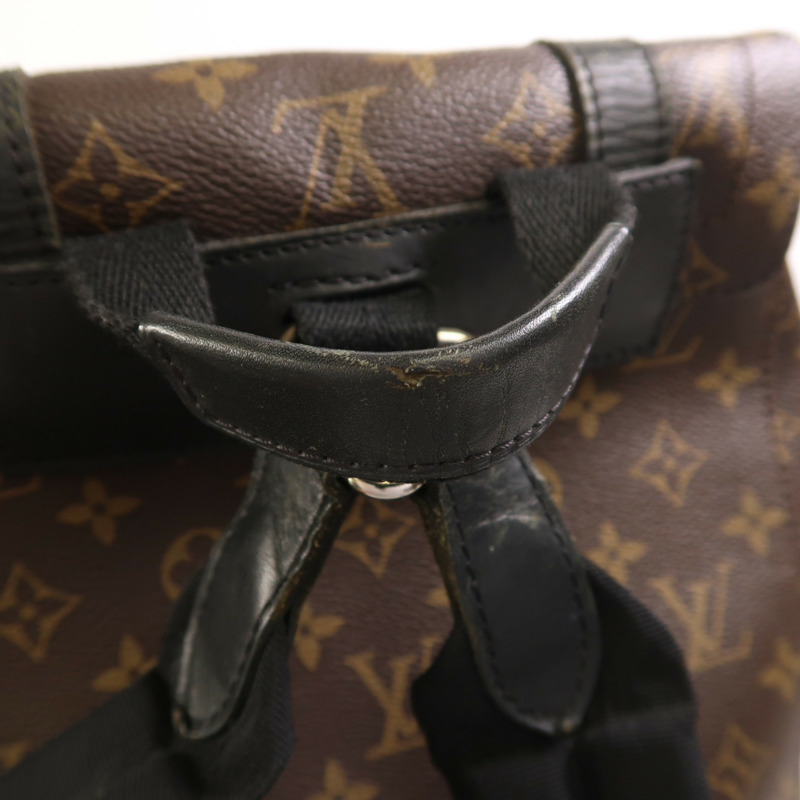LOUIS VUITTON Monogram Macassar Christopher MM銀扣背包-13