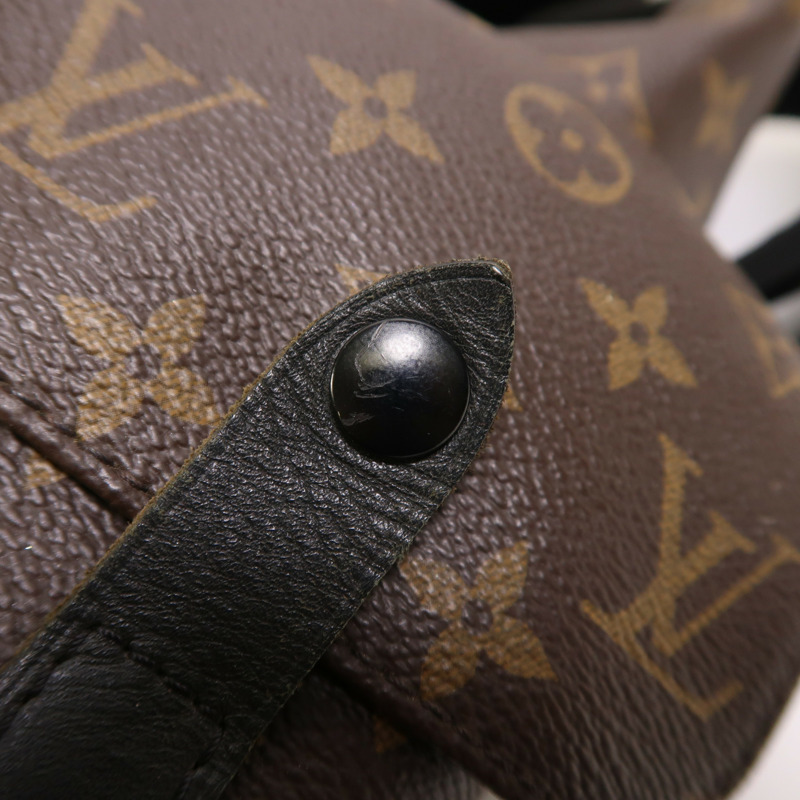 LOUIS VUITTON Monogram Macassar Christopher MM銀扣背包-14