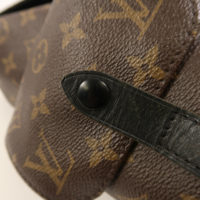 LOUIS VUITTON Monogram Macassar Christopher MM銀扣背包-15