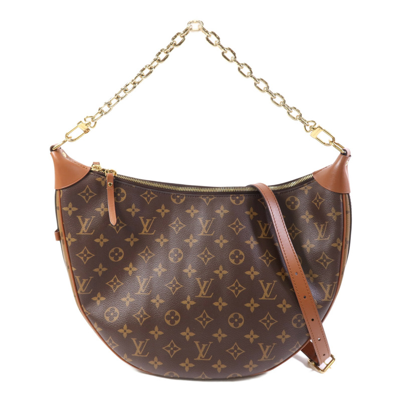 LOUIS VUITTON Monogram/Monogram Reverse Loop Hobo金扣手挽肩背兩用袋-0