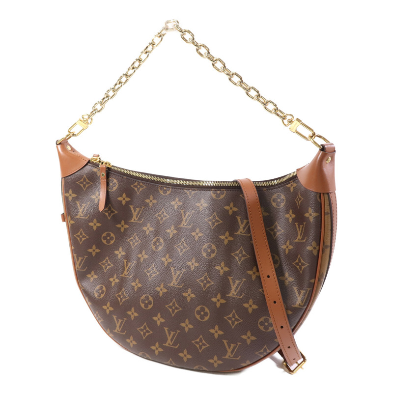 LOUIS VUITTON Monogram/Monogram Reverse Loop Hobo金扣手挽肩背兩用袋-2