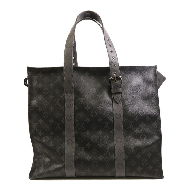 LOUIS VUITTON Monogram Eclipse New Cabas Zippe銀扣肩背袋-1