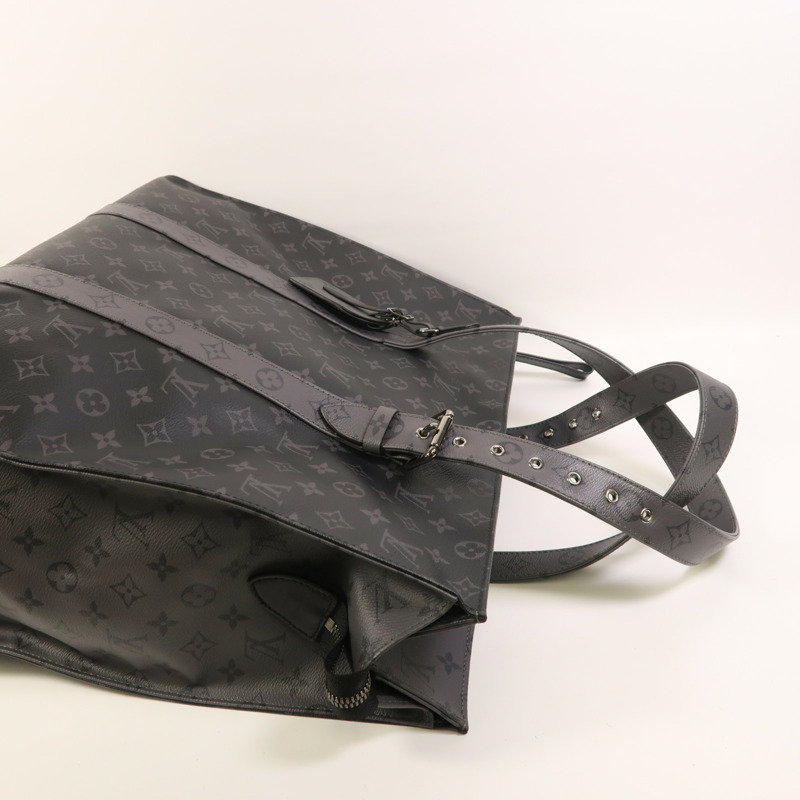 LOUIS VUITTON Monogram Eclipse New Cabas Zippe銀扣肩背袋-7